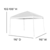 Flash Furniture White Canopy Tent, Folding Table and 4 Chair Set JJ-GZ10183Z-4LEL3-WHWH-GG